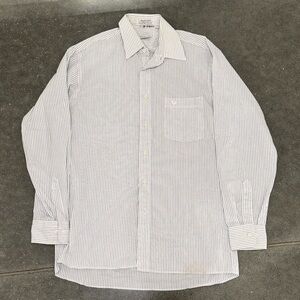 Vintage Christian Dior Striped Button Up Dress Shirt 15